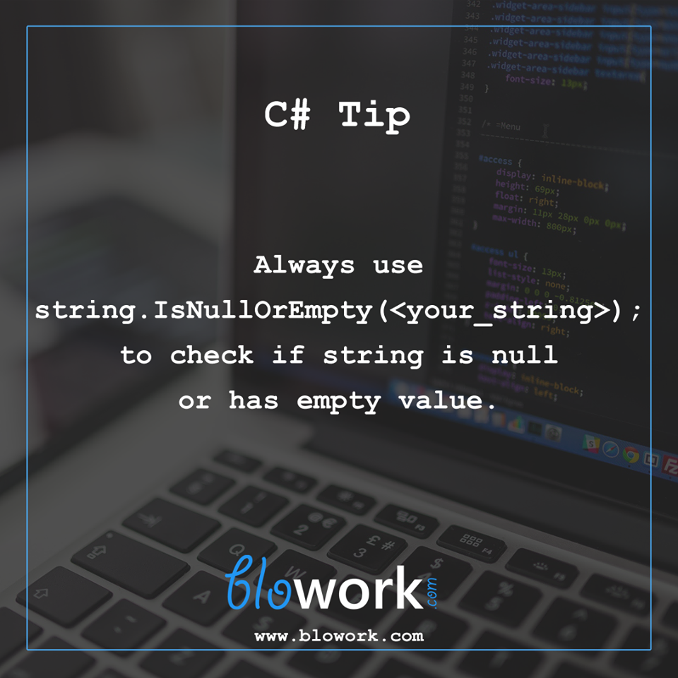 Check if string contains some value or empty or null in C# quick tip | Blowork
